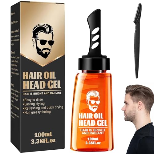1 Pcs Hair Oil Head Gel East Moon Hair Oil Head Gel One-Comb Shaping-Styling Gel Comb 2-In-1 Men Hair Styling Gel With Comb Langanhaltend Erfrischend Und Schnell Trocknend von DMNQ
