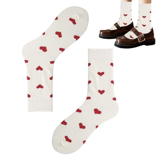 DMNQ 1 Paar Herz Socken Herzchen Socken Socken Herzen Damen Sportsocken Tennissocken Lustige Thermosocken Passend Zum Valentinstag 35-43 von DMNQ