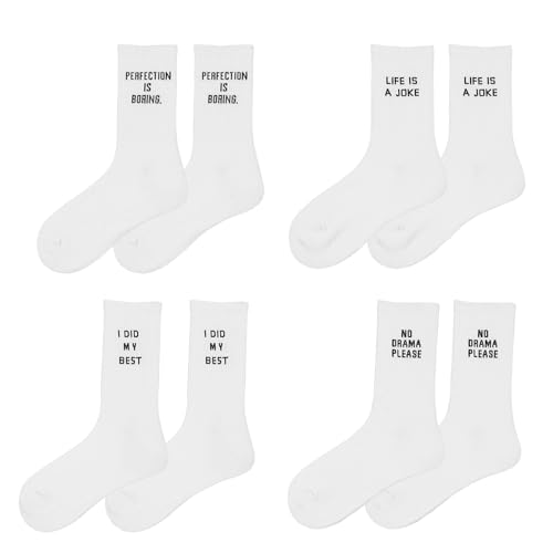 DMNQ 4 Stück Socken mit Spruch,Fußball Geschenke für Männer,Lustige Socken Mit Spruch Bitte Nicht Stören Ich Schaue Fussball Witzige,Geeignet für Damen,Herren,Unisex,Business,Einheitsgröße von DMNQ