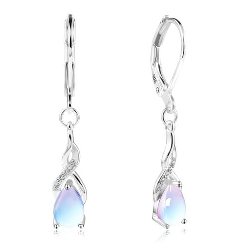 DMNQ Mondstein Ohrringe OhrhäNger Ohrringe HäNgend OhrhäNger Silver von DMNQ