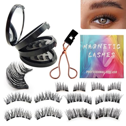Magnetische Wimpern 16 Stück Magnet Wimpern Ohne Eyeliner Magnetic Eyelashes Wimpern Magnetisch Natürlicher Look 3D Magnetic Lashes Künstliche Wimpern Wiederverwendbar Ohne Klebstoff von DMNQ