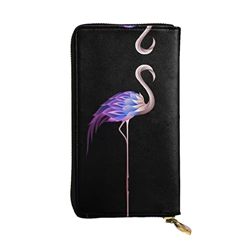 DMORJ Abstrakte Flamingo-Leder-Clutch-Brieftasche: 19 x 10 cm, bequem, leicht, wasserdicht, langlebig, schönes Geschenk, Schwarz, Einheitsgröße, Schwarz , Einheitsgröße von DMORJ