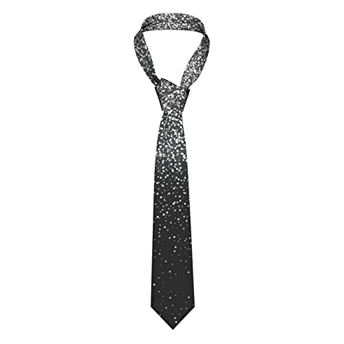 DMORJ Glänzende silberne Glitzer-Herren-Krawatten: >> 144 x 7,9 cm, schmale Krawatte, lustige, langlebige Krawatten für Schule, Hochzeiten, Party-Geschenk., Schwarz , Einheitsgröße von DMORJ