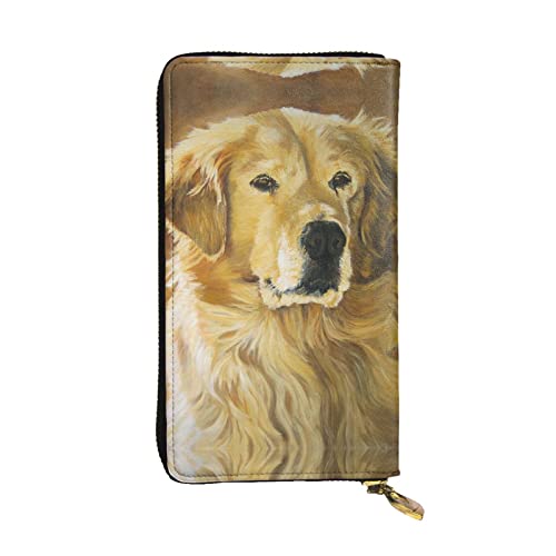 DMORJ Golden Retriever lange Clutch aus Leder, 19 x 10 cm, bequem, leicht, wasserdicht, langlebig, schönes Geschenk, Schwarz, Einheitsgröße, Schwarz , Einheitsgröße von DMORJ