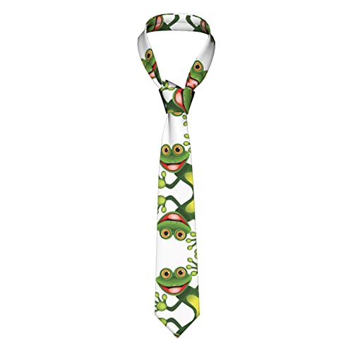 DMORJ Grüner Frosch Herren lange Krawatten – 144 x 7,9 cm, schmale Krawatte, lustige, langlebige Krawatten für Schule, Hochzeiten, Partygeschenk., Schwarz , Einheitsgröße von DMORJ