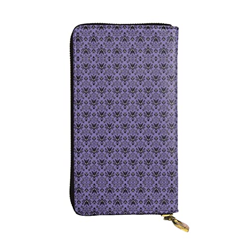 DMORJ Haunted Mansion Lange Clutch aus Leder, 19 x 10 cm, bequem, leicht, wasserdicht, langlebig, schönes Geschenk, Schwarz, Einheitsgröße, Schwarz , Einheitsgröße von DMORJ