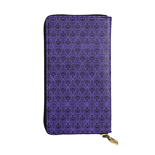 DMORJ Haunted Mansion Lange Clutch aus Leder, 19 x 10 cm, bequem, leicht, wasserdicht, langlebig, schönes Geschenk, Schwarz, Einheitsgröße, Schwarz , Einheitsgröße von DMORJ