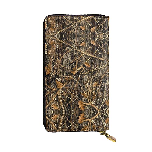 DMORJ Herbst Camoflauge Leder lange Clutch Geldbörse: 19 x 10 cm bequem leicht wasserdicht langlebig schönes Geschenk, schwarz, Einheitsgröße, Schwarz , Einheitsgröße von DMORJ