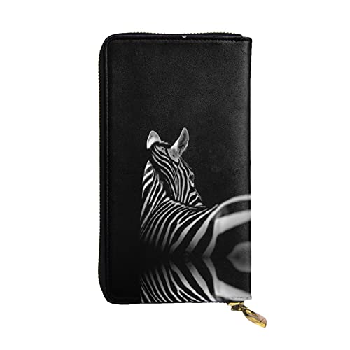 DMORJ Lange Clutch-Geldbörse, Zebra-Leder, 19 x 10 cm, bequem, leicht, wasserdicht, langlebig, schönes Geschenk, Schwarz, Einheitsgröße, Schwarz , Einheitsgröße von DMORJ