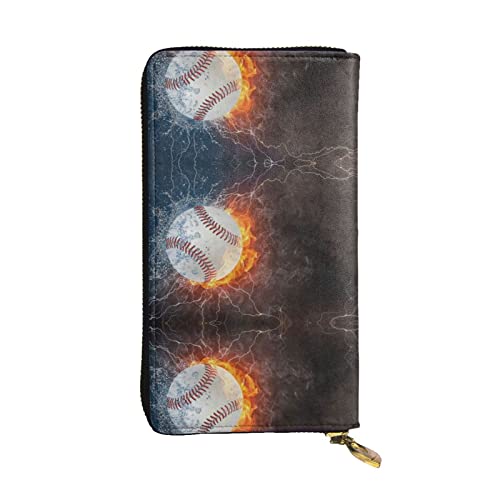 DMORJ Lange Clutch aus Baseball-Leder, 19 x 10 cm, bequem, leicht, wasserdicht, langlebig, schönes Geschenk, Schwarz, Einheitsgröße, Schwarz , Einheitsgröße von DMORJ