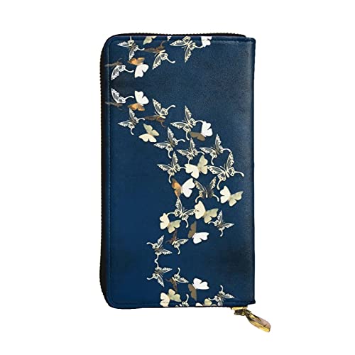 DMORJ Metalic Butterfly Leder lange Clutch-Brieftasche: 19 x 10 cm, bequem, leicht, wasserdicht, langlebig, schönes Geschenk, Schwarz, Einheitsgröße, Schwarz , Einheitsgröße von DMORJ