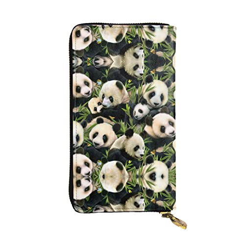 DMORJ Niedliche Panda Leder Lange Clutch Brieftasche: 19 x 10 cm bequem leicht wasserdicht langlebig schönes Geschenk, schwarz, Einheitsgröße, Schwarz , Einheitsgröße von DMORJ