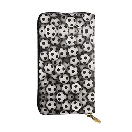 DMORJ Soccer Sea Leder Lange Clutch-Brieftasche: 19 x 10 cm, bequem, leicht, wasserdicht, langlebig, schönes Geschenk, Schwarz, Einheitsgröße, Schwarz , Einheitsgröße von DMORJ