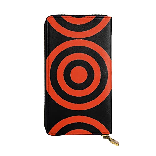 Design Target Leder lange Clutch-Brieftasche: 19 x 10 cm, bequem, leicht, wasserdicht, langlebig, schönes Geschenk, Schwarz, Einheitsgröße, Schwarz , Einheitsgröße von DMORJ