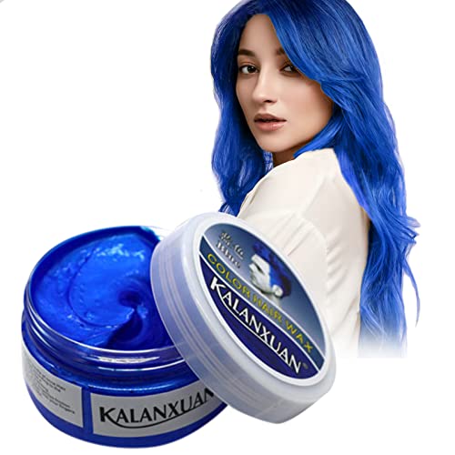 Haarwachsfarbe, blaues Haarspray, temporär, temporäre Haarfarbe, sofortiges Styling, natürliche Frisurfarbe, Pomade, Styling-Haarknete für Männer, Frauen, Party, Cosplay, Weihnachten von DMQ