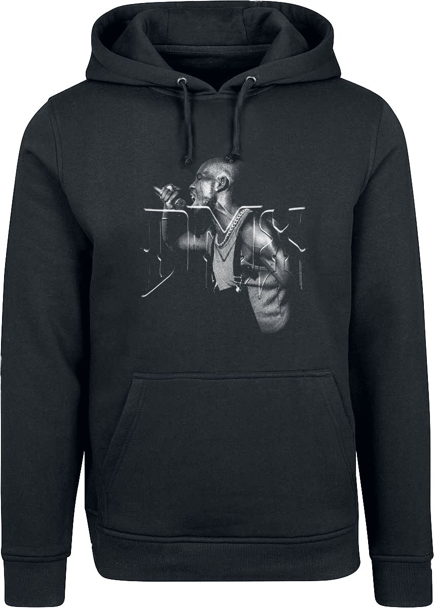 DMX Kapuzenpullover - Mic - S bis XXL - für Männer - Größe L - schwarz  - Lizenziertes Merchandise! von DMX