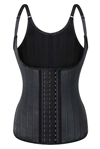 Damen Gummi Fitness Korsetts für Gewichtsverlust Abnehmen Taillentrainer Body Shaper Schultergurte Weste Schwarz M von DMYG