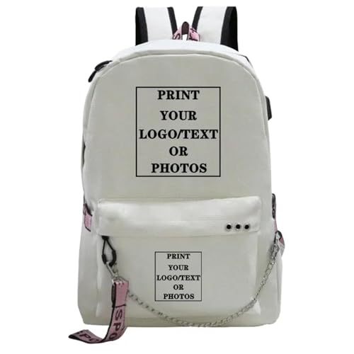 Personalisieren Sie Ihr Logo Name Bild Schulrucksack für Teenager Mädchen Mode Benutzerdefinierte Reise-Rucksack Color2,45X32X15CM von DMZAQYW