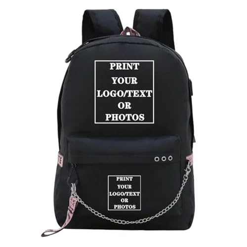 Personalisieren Sie Ihr Logo Name Bild Schulrucksack für Teenager Mädchen Mode Benutzerdefinierte Reise-Rucksack Color7,45X32X15CM von DMZAQYW