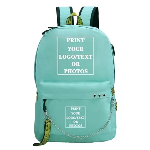 Personalisieren Sie Ihr Logo Name Bild Schulrucksack für Teenager Mädchen Mode Benutzerdefinierte Reise-Rucksack Color9,45X32X15CM von DMZAQYW
