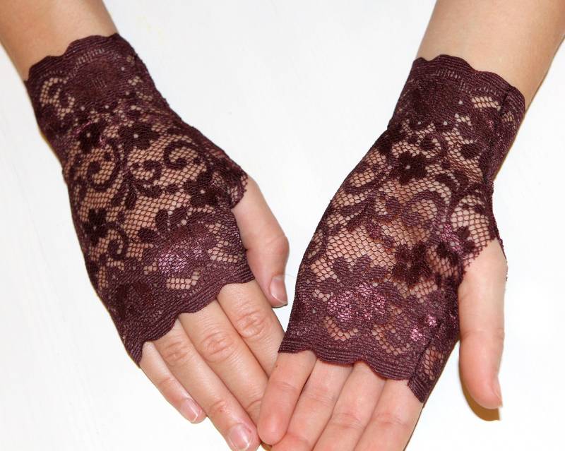 Fingerlose Handschuhe Aus Spitze, Accessoire Dehnbarem Lycra von DMpics