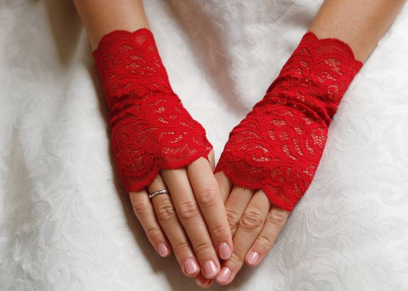 Rote Spitze Armstulpen, Stretch Armstulpen von DMpics