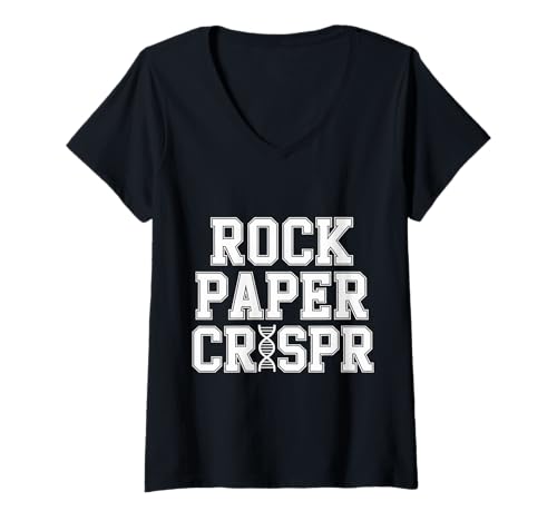 Damen Rock Paper Crispr Genetic DNA Biology Science - T-Shirt mit V-Ausschnitt Damen Rock Paper Crispr Genetic DNA Biology Science - T-Shirt mit V-Ausschnitt von DNA Science Pun Zitate
