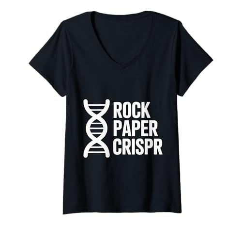 Damen Rock Paper Crispr Genetische DNA -Biologiewissenschaft - T-Shirt mit V-Ausschnitt Damen Rock Paper Crispr Genetische DNA -Biologiewissenschaft - T-Shirt mit V-Ausschnitt von DNA Science Pun Zitate