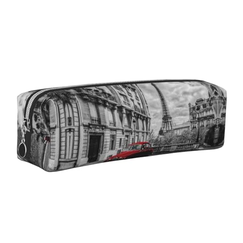 DNBCLEZK City Street Federmäppchen aus Leder, niedliches Auto, hochwertiger glatter Reißverschluss, langlebiger Metallabzieher, vollständiger Druck, Designer-Schreibwaren-Organizer für Schule, Büro von DNBCLEZK