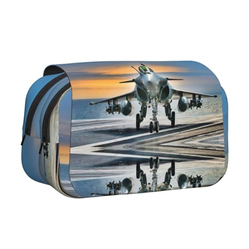 DNBCLEZK Doppelschichtiges Federmäppchen mit Klappdeckel, großes Fassungsvermögen, Organizer für 50 Stifte, strapazierfähiges Polyester, Schreibwaren-Halter für Schule, Kunstreisen (Allover-Druck) von DNBCLEZK