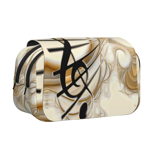 DNBCLEZK Doppelschichtiges Federmäppchen mit Klappdeckel, großes Fassungsvermögen, Organizer für 50 Stifte, strapazierfähiges Polyester, Schreibwaren-Halter für Schule, Kunstreisen (Allover-Druck) von DNBCLEZK