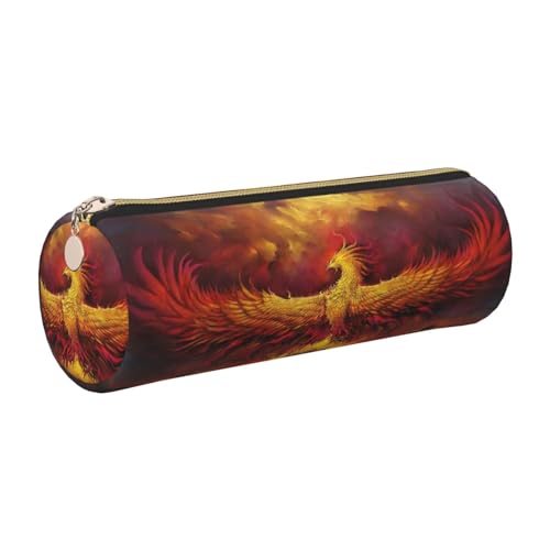 DNBCLEZK Fantasy Phoenix Federmäppchen, niedlich, rund, Leder, glatter Reißverschluss, langlebiger Metallabzieher, Designer-Schreibwaren-Organizer für Schule, Büro, gold, Einheitsgröße DNBCLEZK Fantasy Phoenix Federmäppchen, niedlich, rund, Leder, glatter Reißverschluss, langlebiger Metallabzieher, Designer-Schreibwaren-Organizer für Schule, Büro, gold, Einheitsgröße von DNBCLEZK