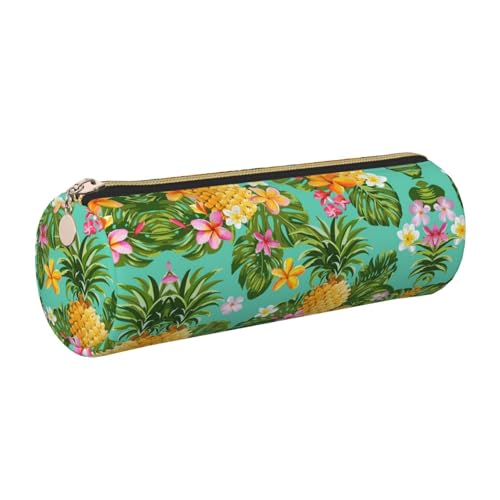 DNBCLEZK Federmäppchen aus Leder, Motiv: tropische Früchte, Ananas, niedlich, rund, hochwertiger glatter Reißverschluss, langlebiger Metallabzieher, Designer-Schreibwaren-Organizer für Schule, Büro DNBCLEZK Federmäppchen aus Leder, Motiv: tropische Früchte, Ananas, niedlich, rund, hochwertiger glatter Reißverschluss, langlebiger Metallabzieher, Designer-Schreibwaren-Organizer für Schule, Büro von DNBCLEZK