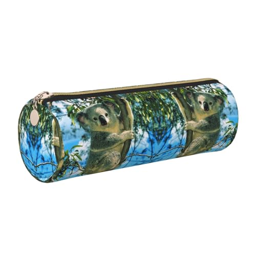 DNBCLEZK Federmäppchen aus Leder, niedliches rundes Bär, Koala, hochwertiger glatter Reißverschluss, langlebiger Metallabzieher, Designer-Schreibwaren-Organizer für Schule, Büro, gold, Einheitsgröße DNBCLEZK Federmäppchen aus Leder, niedliches rundes Bär, Koala, hochwertiger glatter Reißverschluss, langlebiger Metallabzieher, Designer-Schreibwaren-Organizer für Schule, Büro, gold, Einheitsgröße von DNBCLEZK