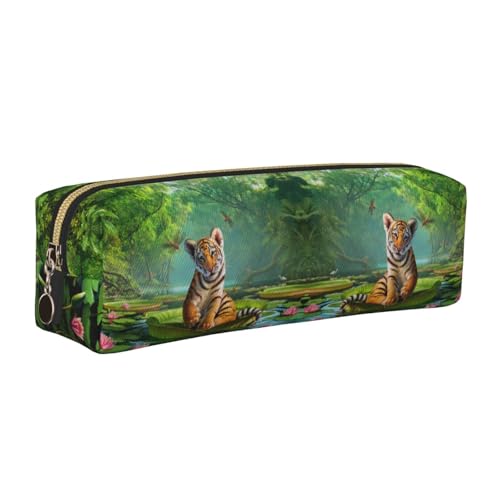 DNBCLEZK Federmäppchen aus Leder mit Tiger- und Lotusblumen, hochwertiger glatter Reißverschluss, langlebiger Metallabzieher, vollständiger Druck, Designer-Schreibwaren-Organizer für Schule, Büro DNBCLEZK Federmäppchen aus Leder mit Tiger- und Lotusblumen, hochwertiger glatter Reißverschluss, langlebiger Metallabzieher, vollständiger Druck, Designer-Schreibwaren-Organizer für Schule, Büro von DNBCLEZK