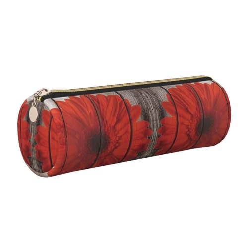 DNBCLEZK Federmäppchen aus Leder mit roter Blume, rund, hochwertiger glatter Reißverschluss, langlebiger Metallabzieher, vollständiger Druck, Designer-Schreibwaren-Organizer für Schule, Büro, gold DNBCLEZK Federmäppchen aus Leder mit roter Blume, rund, hochwertiger glatter Reißverschluss, langlebiger Metallabzieher, vollständiger Druck, Designer-Schreibwaren-Organizer für Schule, Büro, gold von DNBCLEZK