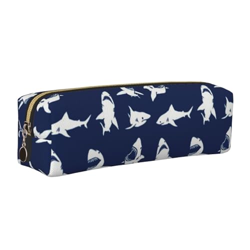 DNBCLEZK Federmäppchen aus Leder mit verschiedenen Meeresfischmustern, hochwertiger glatter Reißverschluss, langlebiger Metallabzieher, vollständiger Druck, Designer-Schreibwaren-Organizer für Schule von DNBCLEZK