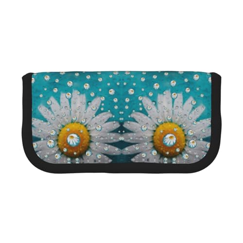 DNBCLEZK Federmäppchen aus Segeltuch mit großem Fassungsvermögen, schwarzer Rand, Mehrzweck-Make-up-Tasche, Organizer, doppelter Reißverschluss (19 x 9 x 5 cm) von DNBCLEZK