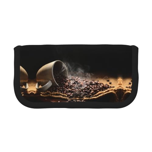 DNBCLEZK Federmäppchen aus Segeltuch mit großem Fassungsvermögen, schwarzer Rand, Mehrzweck-Make-up-Tasche, Organizer, doppelter Reißverschluss (19 x 9 x 5 cm) von DNBCLEZK