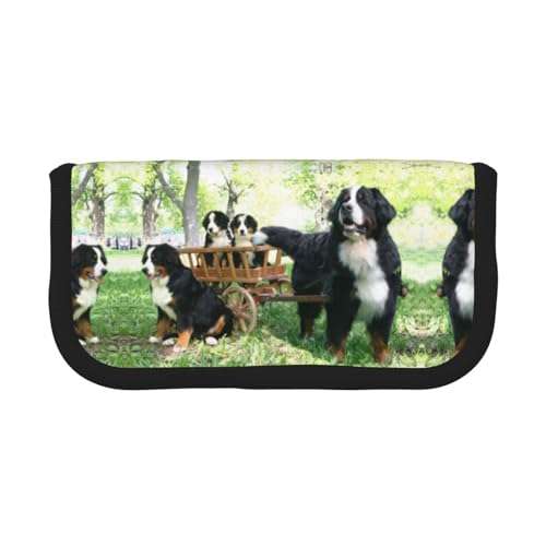 DNBCLEZK Federmäppchen aus Segeltuch mit großem Fassungsvermögen, schwarzer Rand, Mehrzweck-Make-up-Tasche, Organizer, doppelter Reißverschluss (19 x 9 x 5 cm) von DNBCLEZK