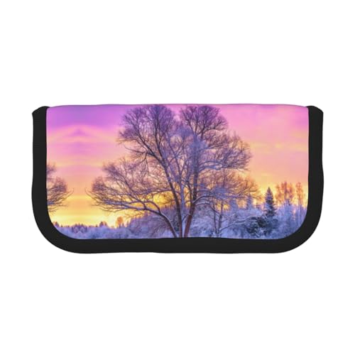 DNBCLEZK Federmäppchen aus Segeltuch mit großem Fassungsvermögen und schwarzem Rand, Mehrzweck-Make-up-Tasche, Organizer, doppelter Reißverschluss (19 x 9 x 5 cm) von DNBCLEZK