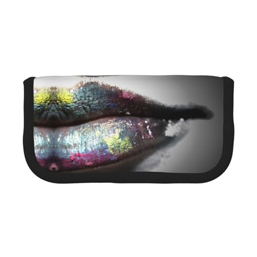 DNBCLEZK Federmäppchen aus Segeltuch mit großem Fassungsvermögen und schwarzem Rand, Mehrzweck-Make-up-Tasche, Organizer, doppelter Reißverschluss (19 x 9 x 5 cm) von DNBCLEZK