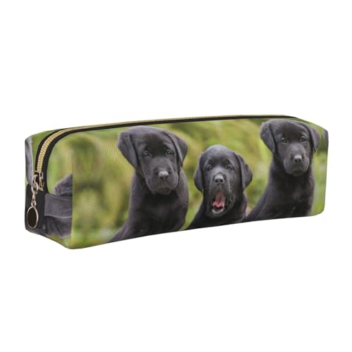 DNBCLEZK Federmäppchen mit Labrador-Retriever-Motiv, niedliches Leder-Federmäppchen, hochwertiger glatter Reißverschluss, langlebiger Metallabzieher, Designer-Schreibwaren-Organizer für Schule, Büro von DNBCLEZK