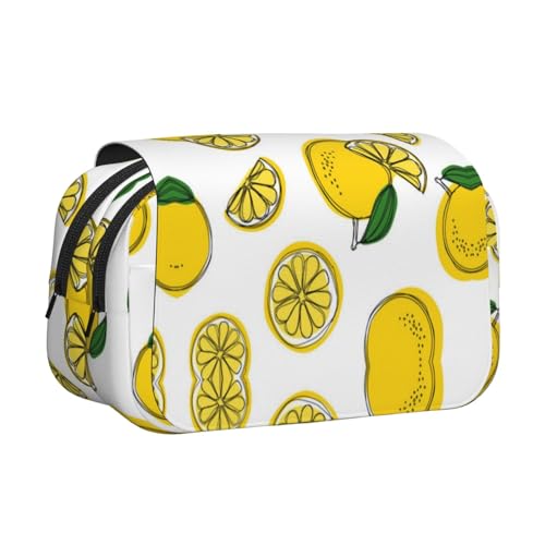 DNBCLEZK Federmäppchen mit Zitronenfrucht-Muster, doppellagig, Flip-Top-Federmäppchen, großes Fassungsvermögen, Organizer für 50 Stifte, strapazierfähiges Polyester, Schreibwaren-Halter für Schule DNBCLEZK Federmäppchen mit Zitronenfrucht-Muster, doppellagig, Flip-Top-Federmäppchen, großes Fassungsvermögen, Organizer für 50 Stifte, strapazierfähiges Polyester, Schreibwaren-Halter für Schule von DNBCLEZK