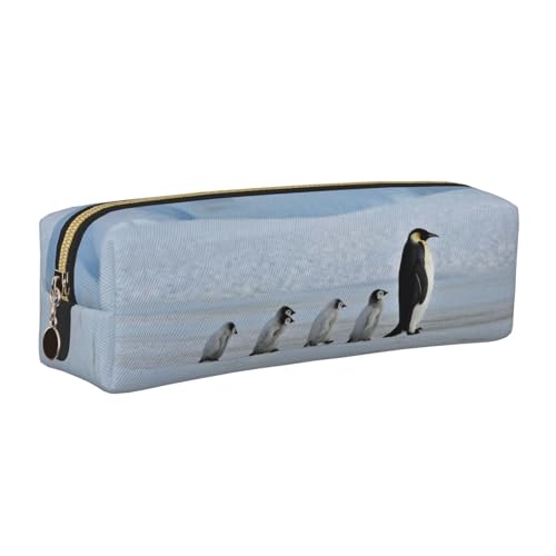 DNBCLEZK Federmäppchen mit fünf Pinguinen, niedliches Leder-Federmäppchen, hochwertiger glatter Reißverschluss, langlebiger Metallabzieher, Designer-Schreibwaren-Organizer für Schule, Büro, gold DNBCLEZK Federmäppchen mit fünf Pinguinen, niedliches Leder-Federmäppchen, hochwertiger glatter Reißverschluss, langlebiger Metallabzieher, Designer-Schreibwaren-Organizer für Schule, Büro, gold von DNBCLEZK