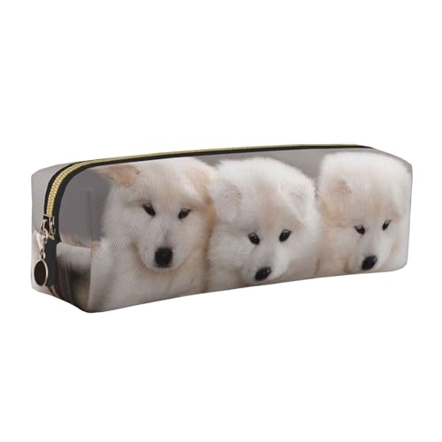 DNBCLEZK Federmäppchen mit kleinem weißen Hundemuster, niedliches Leder-Federmäppchen, hochwertiger glatter Reißverschluss, langlebiger Metallabzieher, Designer-Schreibwaren-Organizer für Schule, Büro DNBCLEZK Federmäppchen mit kleinem weißen Hundemuster, niedliches Leder-Federmäppchen, hochwertiger glatter Reißverschluss, langlebiger Metallabzieher, Designer-Schreibwaren-Organizer für Schule, Büro von DNBCLEZK
