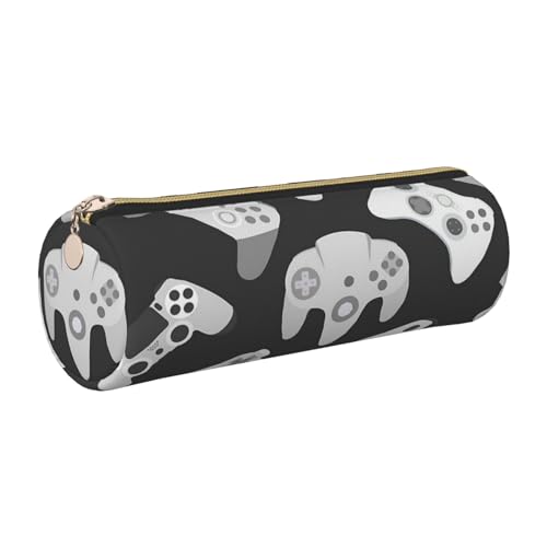 DNBCLEZK Game Controller Federmäppchen, niedlich, rund, Leder, glatter Reißverschluss, langlebiger Metallabzieher, vollständiger Druck, Designer-Schreibwaren-Organizer für Schule, Büro, gold DNBCLEZK Game Controller Federmäppchen, niedlich, rund, Leder, glatter Reißverschluss, langlebiger Metallabzieher, vollständiger Druck, Designer-Schreibwaren-Organizer für Schule, Büro, gold von DNBCLEZK