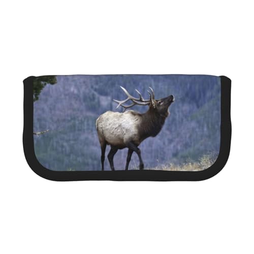 DNBCLEZK Großes Federmäppchen aus Segeltuch mit schwarzem Rand, Mehrzweck-Make-up-Tasche, Organizer, Doppelreißverschluss (19 x 9 x 5 cm) von DNBCLEZK