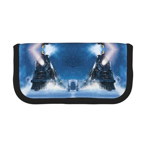 DNBCLEZK Großes Federmäppchen aus Segeltuch mit schwarzem Rand, Mehrzweck-Make-up-Tasche, Organizer, Doppelreißverschluss (19 x 9 x 5 cm) von DNBCLEZK