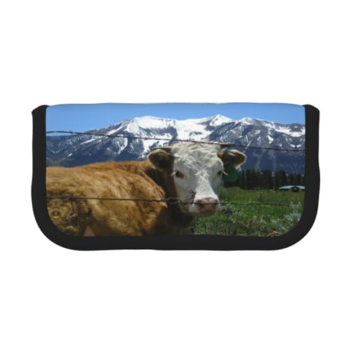 DNBCLEZK Großes Federmäppchen aus Segeltuch mit schwarzem Rand, Mehrzweck-Make-up-Tasche, Organizer, Doppelreißverschluss (19 x 9 x 5 cm) von DNBCLEZK